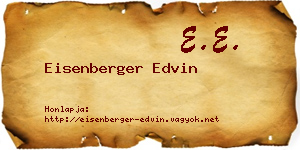 Eisenberger Edvin névjegykártya